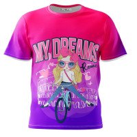 Girls T-Shirt  full print polyester fabric