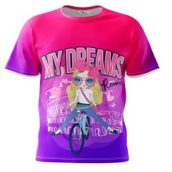 Girls T-Shirt  full print polyester fabric