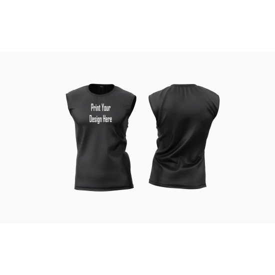 Cotton Custom Print Unisex Sleeveless Tshirt