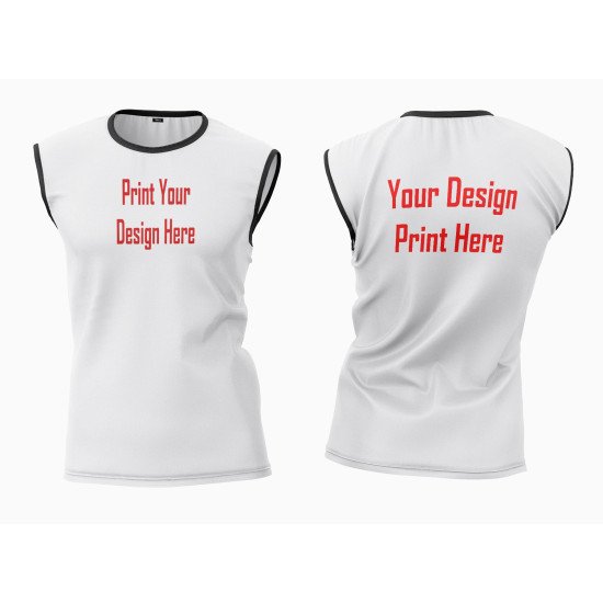 Cotton Custom Print Unisex Sleeveless Tshirt