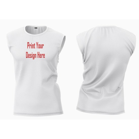 Cotton Custom Print Unisex Sleeveless Tshirt