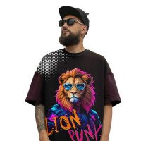 Men's T-shirt Lion Angry roar oversize T shirt 