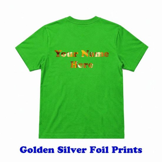 Kids Customize T-shirt Pure Cotton Golden Silver Multicolor Foil Category print| Style No.CUS-Tkids-SPLFoil-73