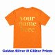 Kids Customize T-shirt Pure Cotton Golden Silver Glitter Printing Vinyl Category print| Style No.CUS-Tkids-SPL-72