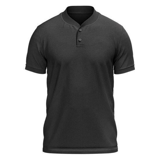 Customize Henley T-shirt  | PC Matty Fabric  |  Button closer | Style No. Cus-Polo-N19