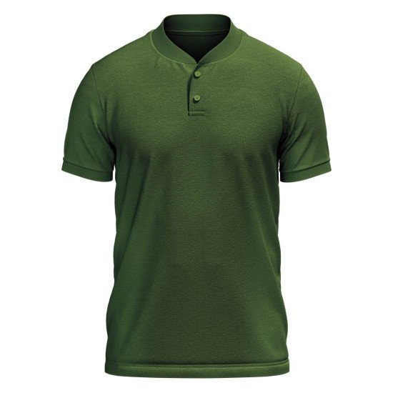 Customize Henley T-shirt  | PC Matty Fabric  |  Button closer | Style No. Cus-Polo-N19