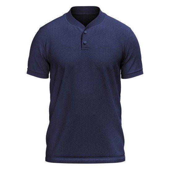 Customize Henley T-shirt  | PC Matty Fabric  |  Button closer | Style No. Cus-Polo-N19