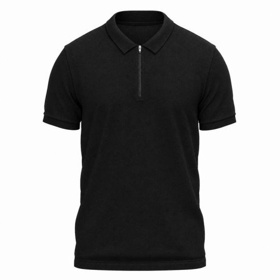 Customize Polo T-shirt  | PC Matty Fabric  |  Zipper closer | Style No. Cus-Polo-N18