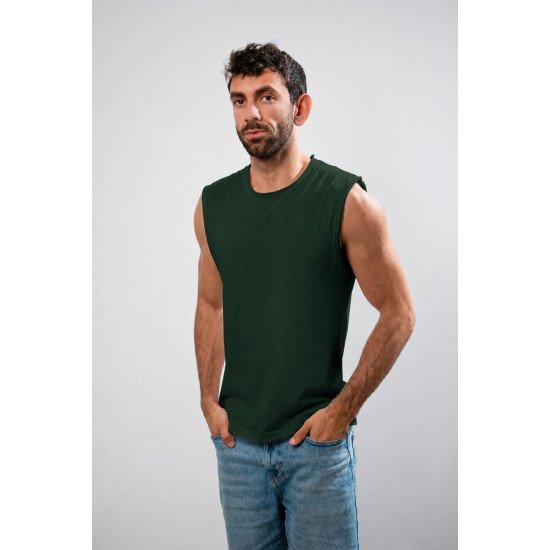 Cotton Custom Print Unisex Sleeveless Tshirt