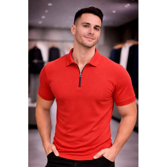 Customize Polo T-shirt  | PC Matty Fabric  |  Zipper closer | Style No. Cus-Polo-N18